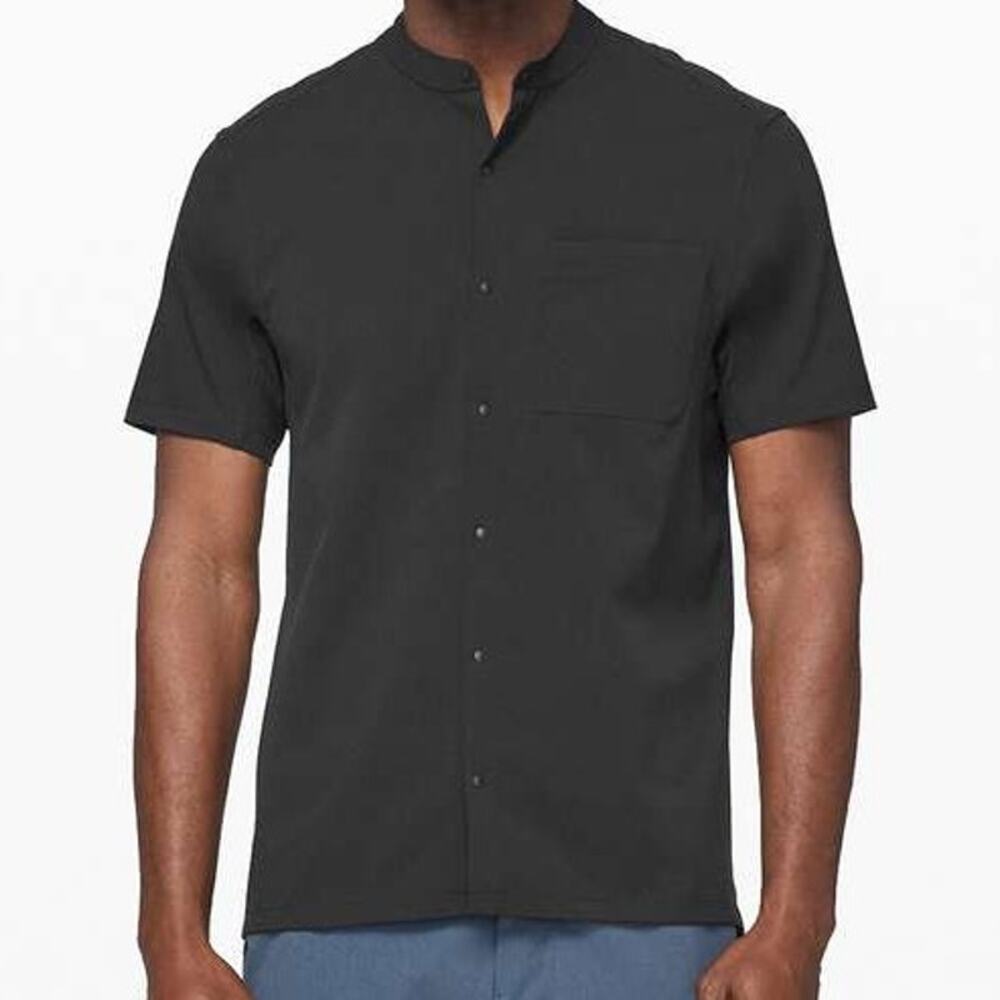 Lululemon Daily Drift Short Sleeve Shirt Black Men's Size Medium EUC